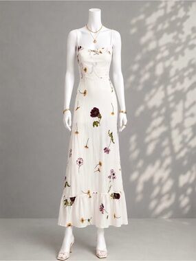 Reformation Prairie Dress 4 White Floral Gardenia Cottagecore Wedding Guest